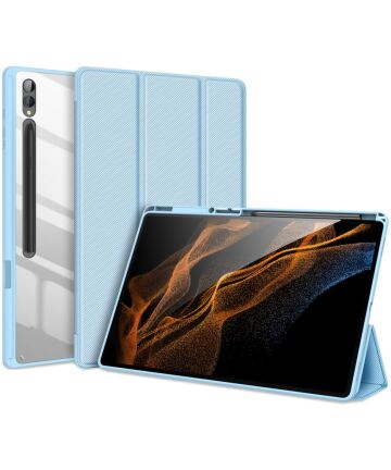 Dux Ducis Toby Samsung Tab S9 Ultra Hoes Tri-Fold Book Case Blauw Hoesjes