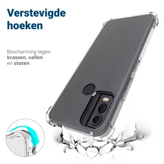 Nokia C22 Hoesje Schokbestendig en Dun TPU Back Cover Transparant afbeelding 4