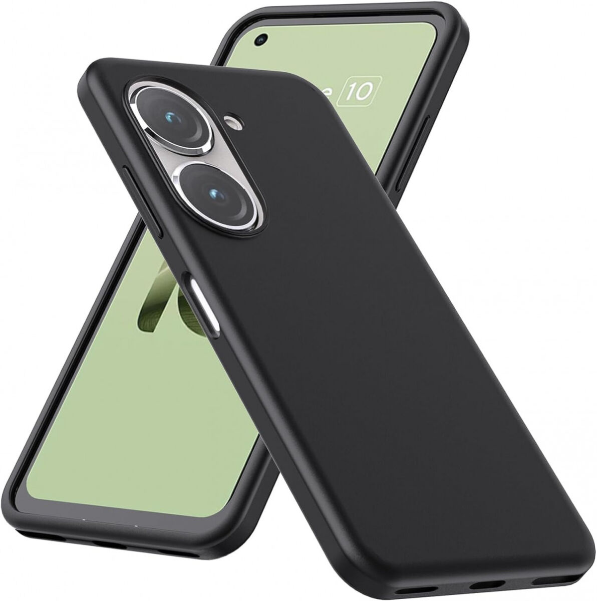 Asus Zenfone 10 Hoesje Dun TPU Matte Back Cover Zwart afbeelding 2