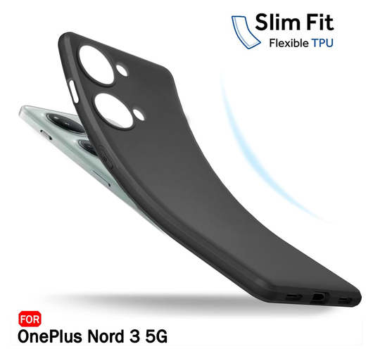 OnePlus Nord 3 Hoesje Dun TPU Matte Back Cover Zwart afbeelding 3