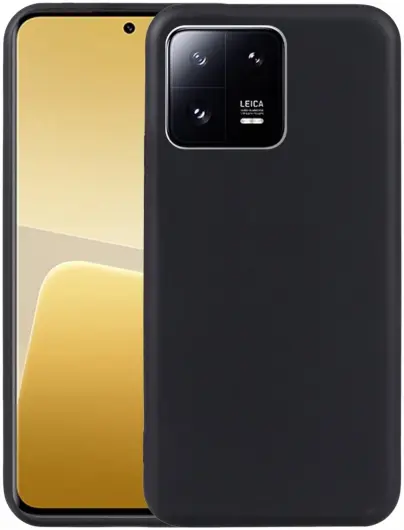 Xiaomi 13T / 13T Pro Hoesje Dun TPU Matte Back Cover Zwart afbeelding 1