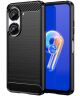 Asus Zenfone 10 Hoesje Geborsteld TPU Flexibele Back Cover Zwart