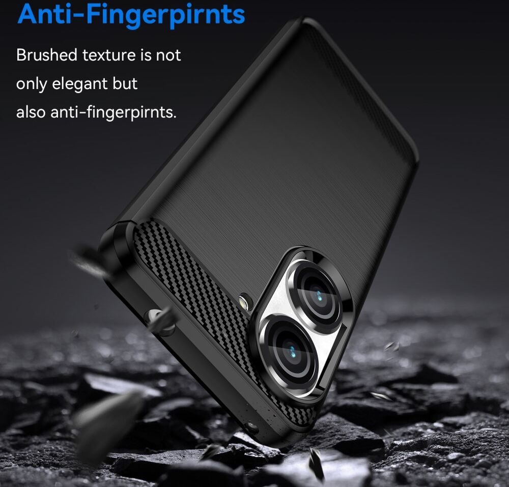 Asus Zenfone 10 Hoesje Geborsteld TPU Flexibele Back Cover Zwart afbeelding 4