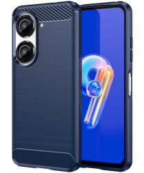 Asus Zenfone 10 Hoesje Geborsteld TPU Flexibele Back Cover Blauw