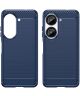 Asus Zenfone 10 Hoesje Geborsteld TPU Flexibele Back Cover Blauw