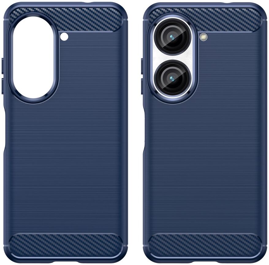 Asus Zenfone 10 Hoesje Geborsteld TPU Flexibele Back Cover Blauw afbeelding 2