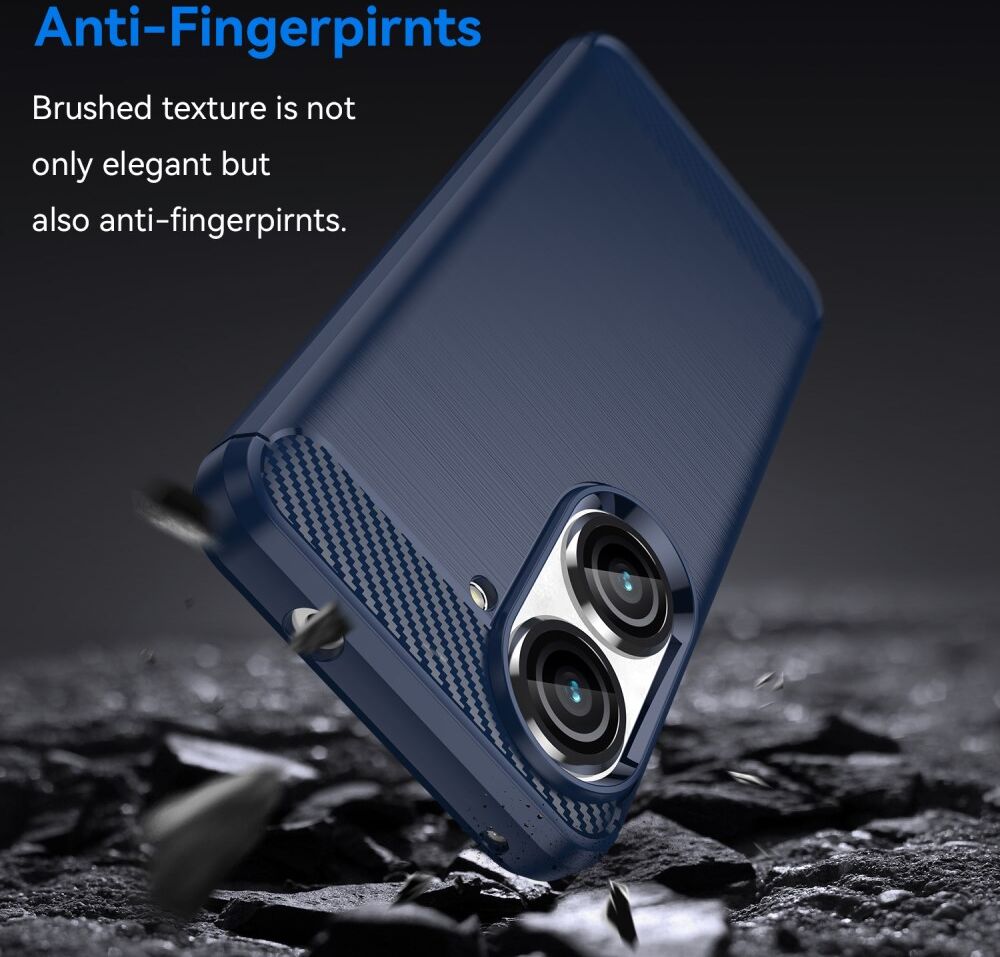 Asus Zenfone 10 Hoesje Geborsteld TPU Flexibele Back Cover Blauw afbeelding 4