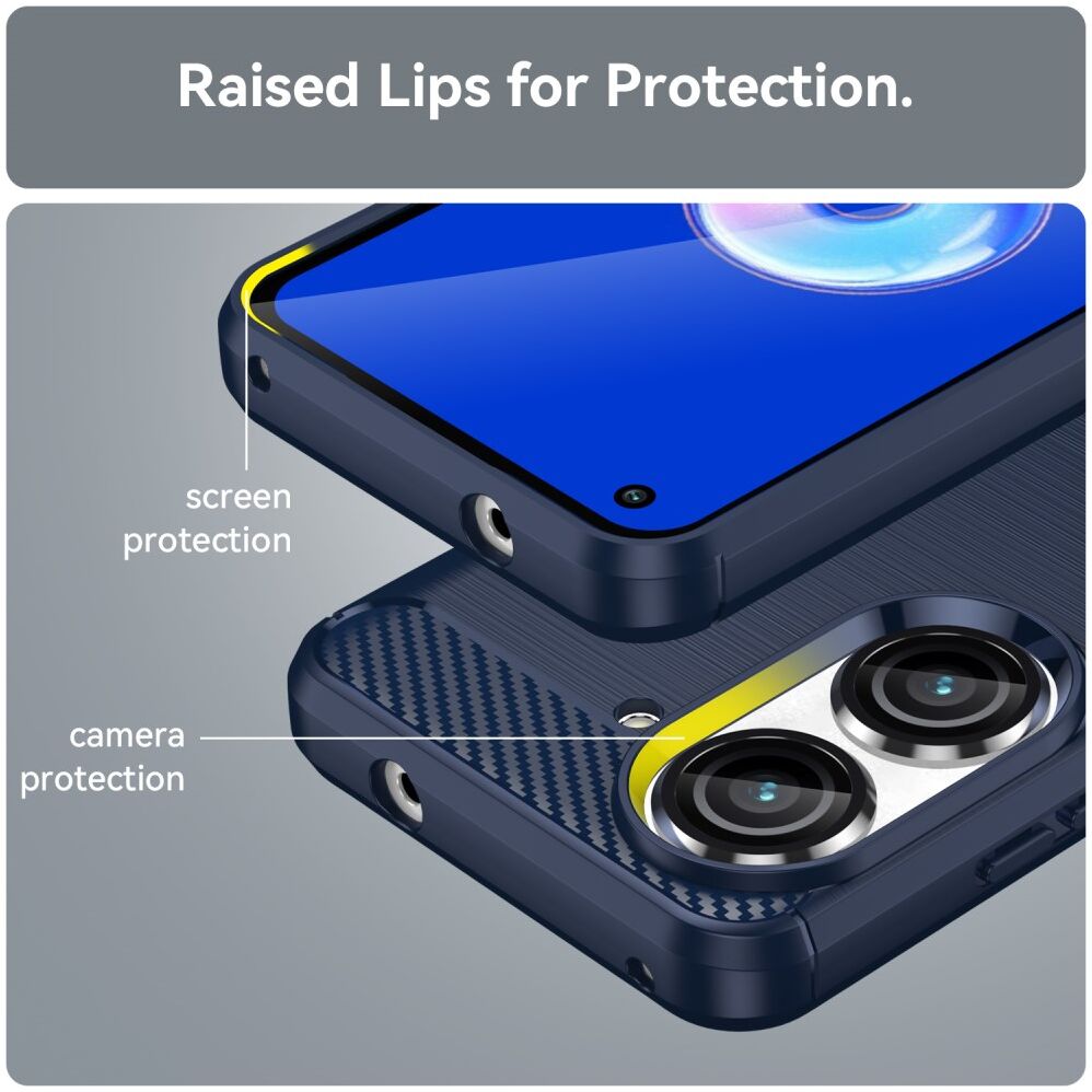 Asus Zenfone 10 Hoesje Geborsteld TPU Flexibele Back Cover Blauw afbeelding 7