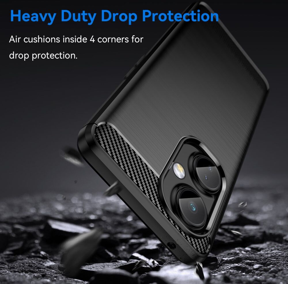 OnePlus Nord CE 3 Lite Hoesje Geborsteld TPU Back Cover Flexibel Zwart afbeelding 2