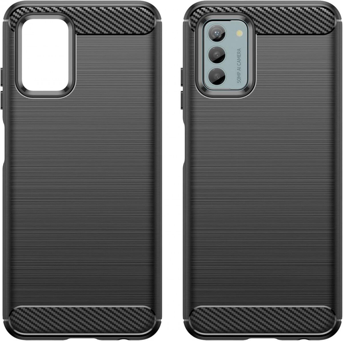 Nokia G42 Hoesje Geborsteld TPU Flexibele Back Cover Zwart afbeelding 2