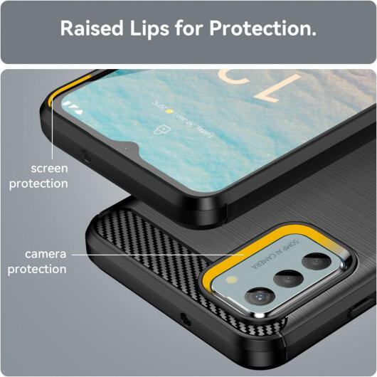 Nokia G42 Hoesje Geborsteld TPU Flexibele Back Cover Zwart afbeelding 7