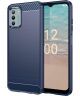 Nokia G42 Hoesje Geborsteld TPU Flexibele Back Cover Blauw