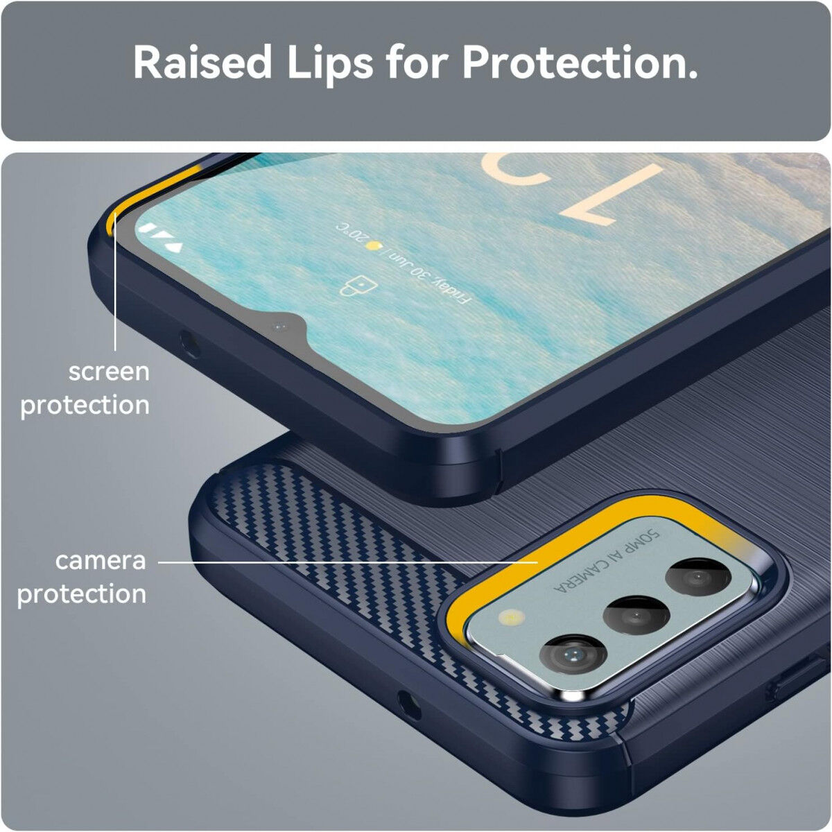 Nokia G42 Hoesje Geborsteld TPU Flexibele Back Cover Blauw afbeelding 7