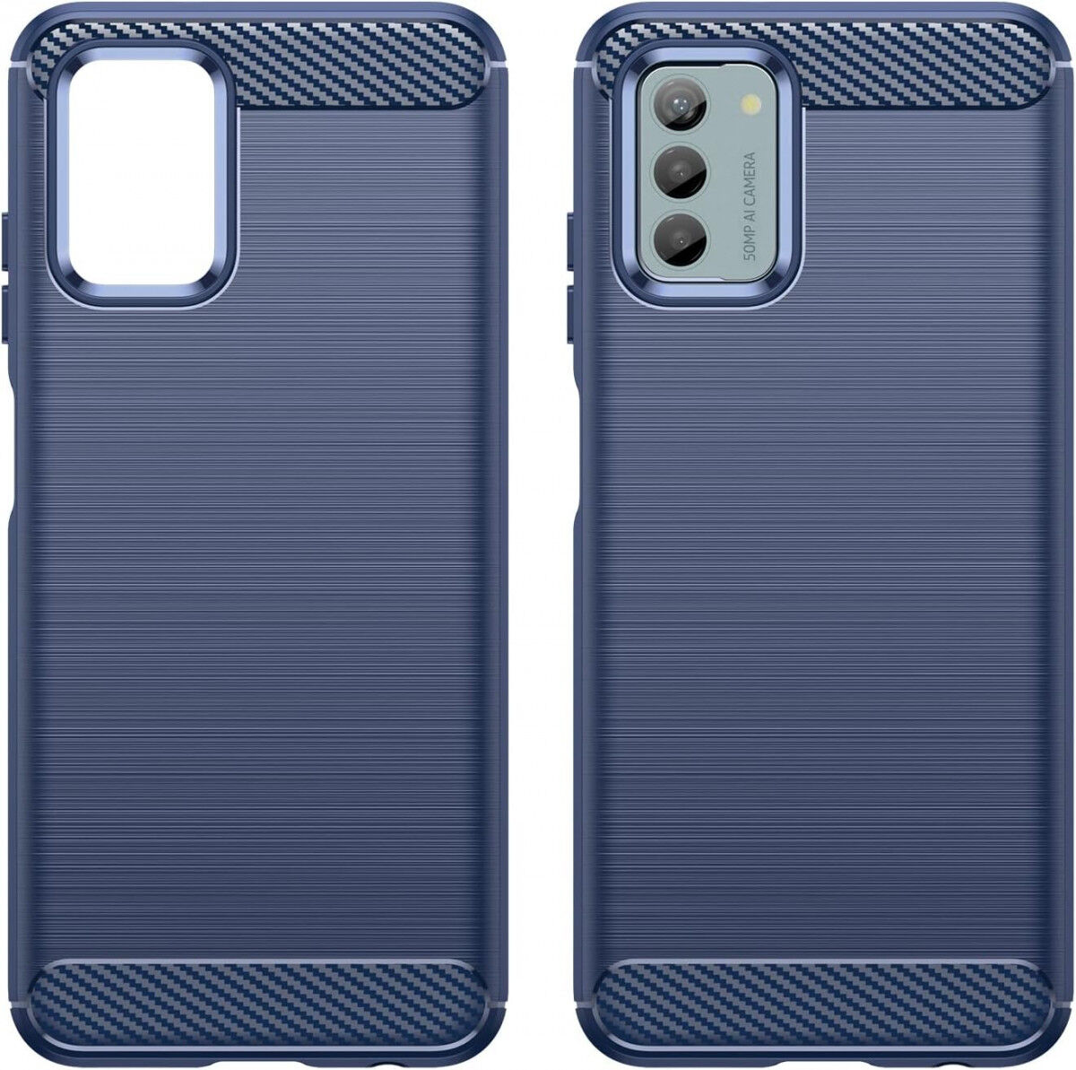 Nokia G42 Hoesje Geborsteld TPU Flexibele Back Cover Blauw afbeelding 2