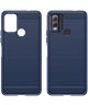 Nokia C22 Hoesje Geborsteld TPU Flexibele Back Cover Blauw