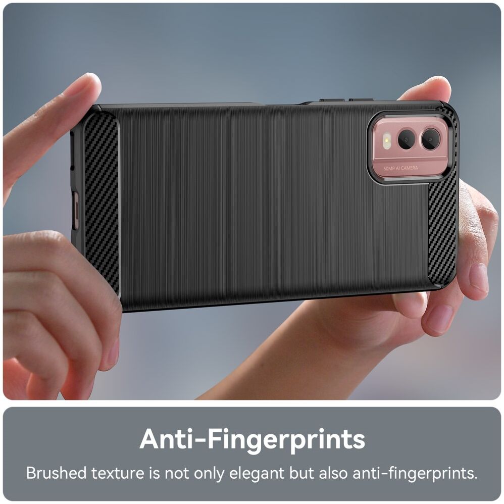 Nokia C32 Hoesje Geborsteld TPU Flexibele Back Cover Zwart afbeelding 6
