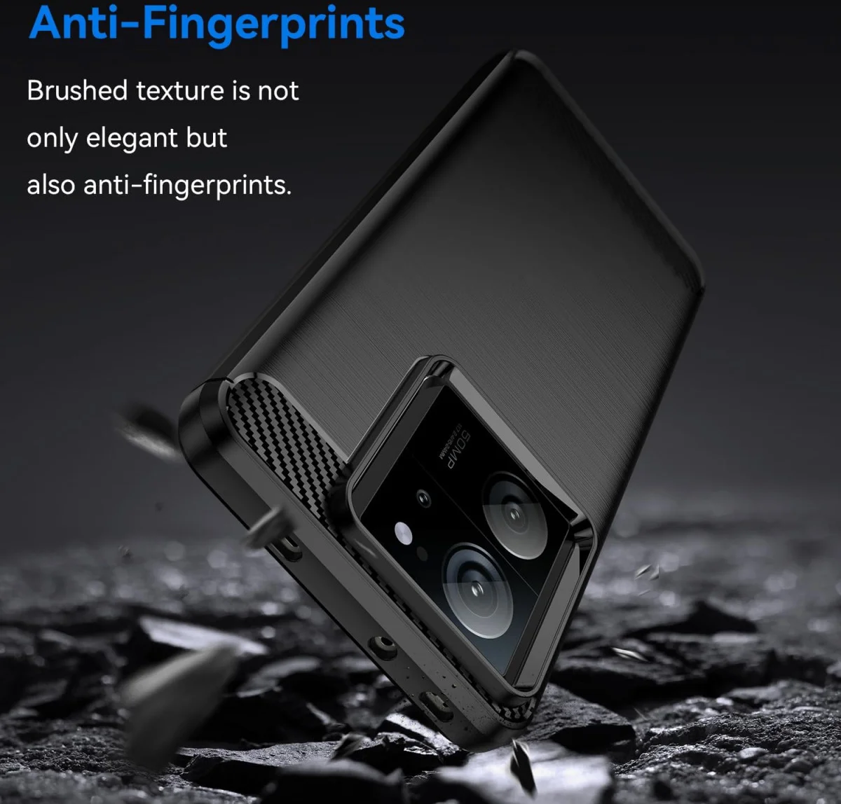 Xiaomi 13T / 13T Pro Hoesje Geborsteld TPU Flexibele Back Cover Zwart afbeelding 4