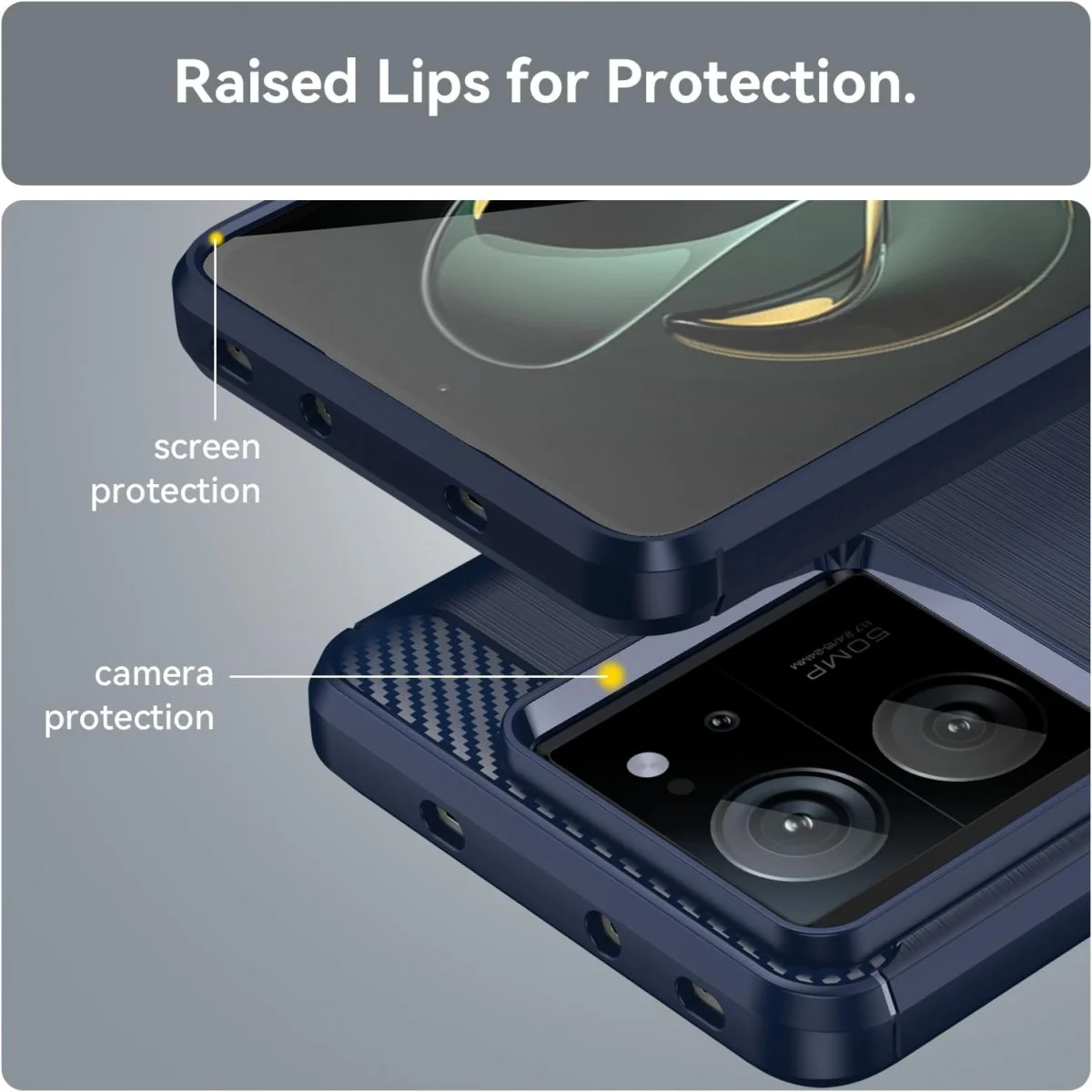 Xiaomi 13T / 13T Pro Hoesje Geborsteld TPU Flexibele Back Cover Blauw afbeelding 5