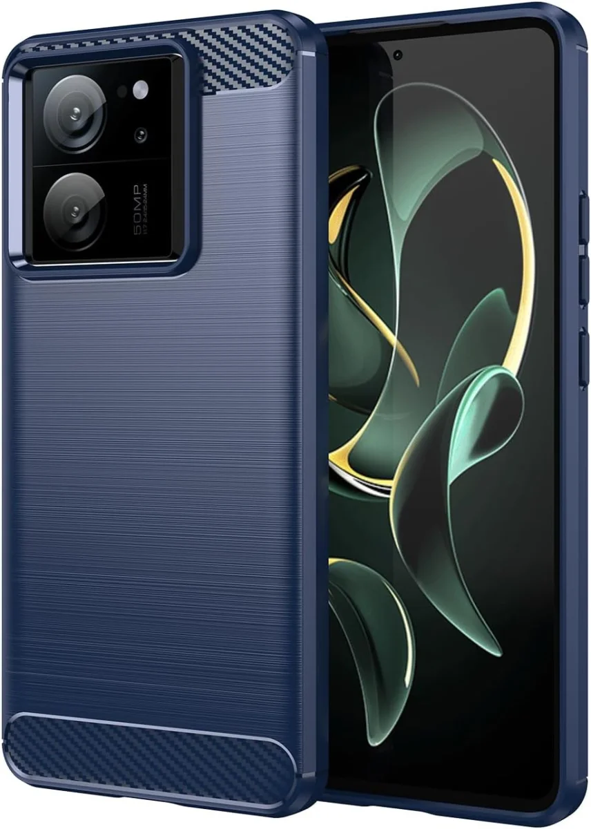 Xiaomi 13T / 13T Pro Hoesje Geborsteld TPU Flexibele Back Cover Blauw afbeelding 1