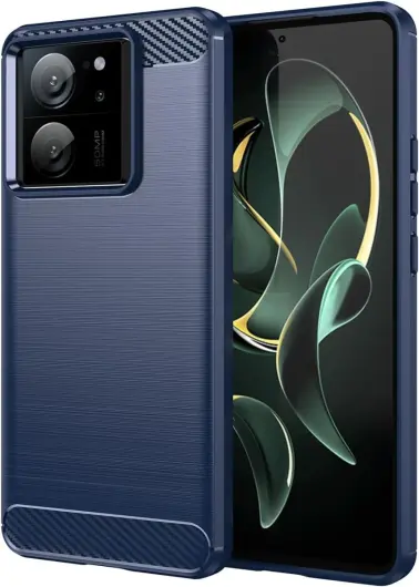 Xiaomi 13T / 13T Pro Hoesje Geborsteld TPU Flexibele Back Cover Blauw afbeelding 1
