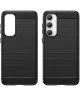 Samsung Galaxy S23 FE Hoesje Geborsteld TPU Flexibele Back Cover Zwart