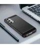 Samsung Galaxy S23 FE Hoesje Geborsteld TPU Flexibele Back Cover Zwart