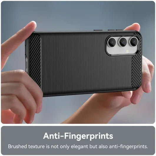 Samsung Galaxy S23 FE Hoesje Geborsteld TPU Flexibele Back Cover Zwart afbeelding 6
