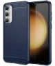 Samsung Galaxy S23 FE Hoesje Geborsteld TPU Flexibele Back Cover Blauw