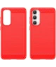 Samsung Galaxy S23 FE Hoesje Geborsteld TPU Flexibele Back Cover Rood