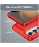 Samsung Galaxy S23 FE Hoesje Geborsteld TPU Flexibele Back Cover Rood