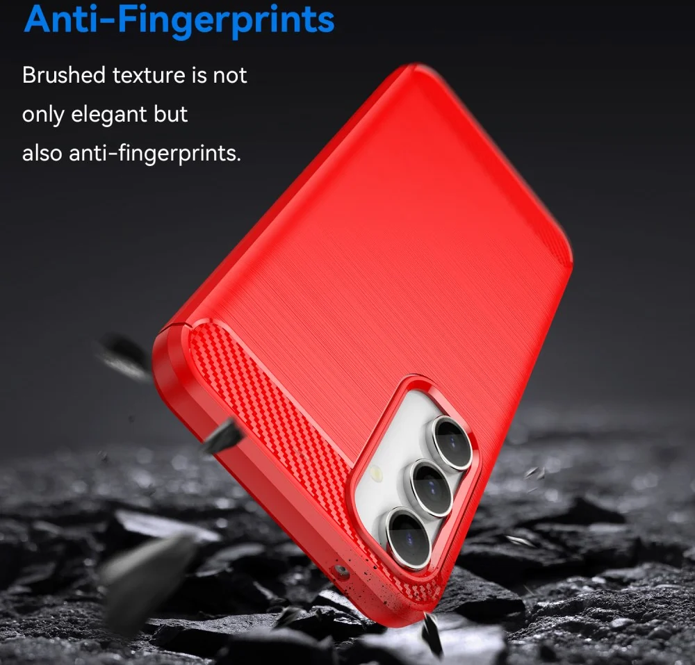 Samsung Galaxy S23 FE Hoesje Geborsteld TPU Flexibele Back Cover Rood afbeelding 4