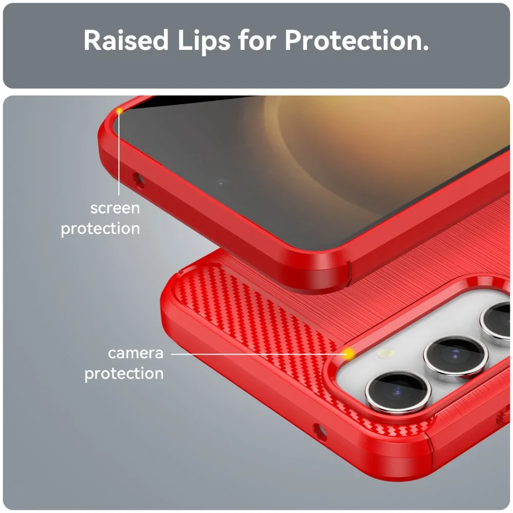 Samsung Galaxy S23 FE Hoesje Geborsteld TPU Flexibele Back Cover Rood afbeelding 7