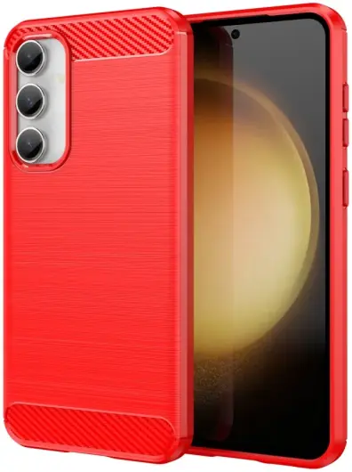 Samsung Galaxy S23 FE Hoesje Geborsteld TPU Flexibele Back Cover Rood afbeelding 1