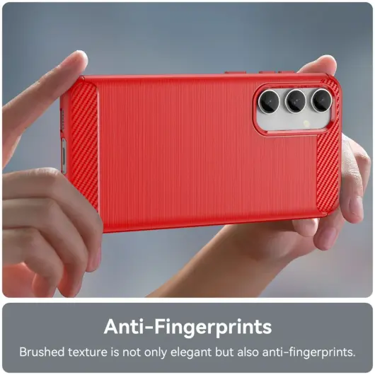 Samsung Galaxy S23 FE Hoesje Geborsteld TPU Flexibele Back Cover Rood afbeelding 6