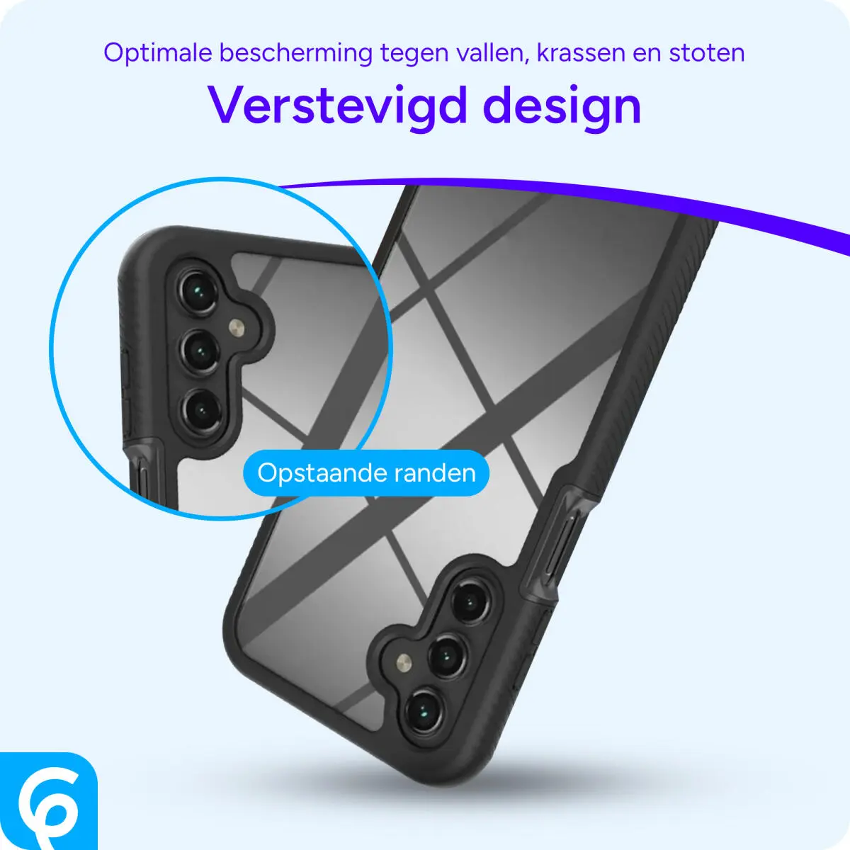 Samsung Galaxy A25 Hoesje Full Protect 360° Cover Hybride Zwart afbeelding 2