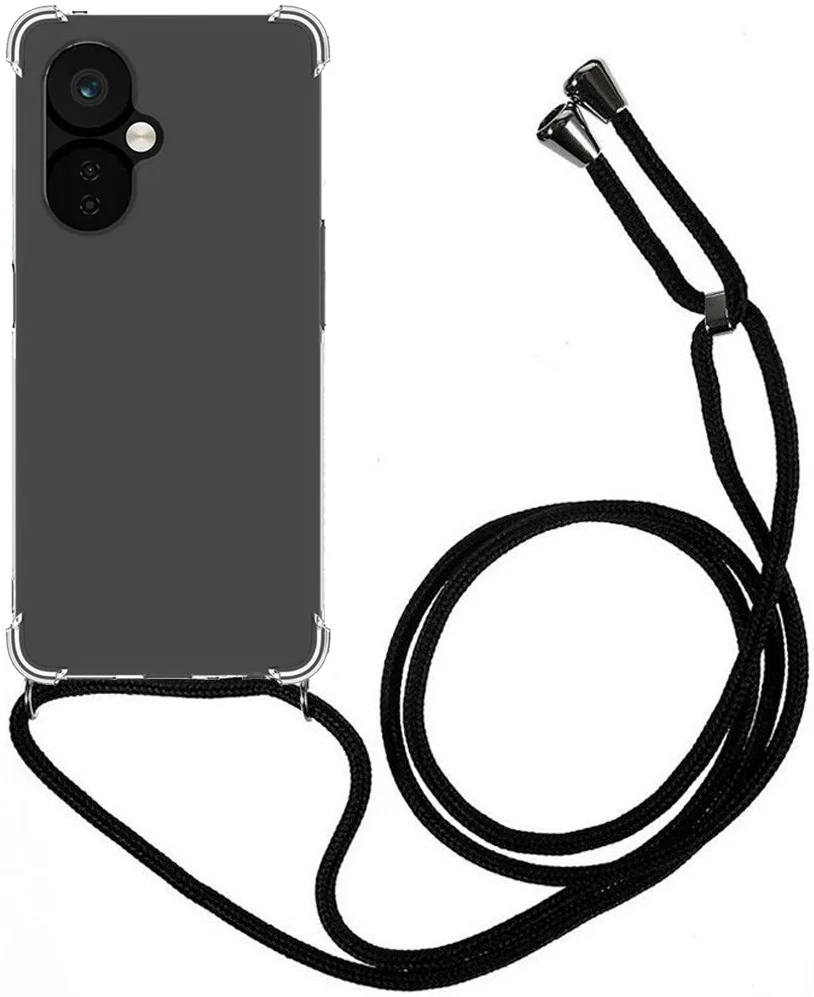 OnePlus Nord CE 3 Lite Hoesje met Koord Schokbestendig TPU Transparant afbeelding 1