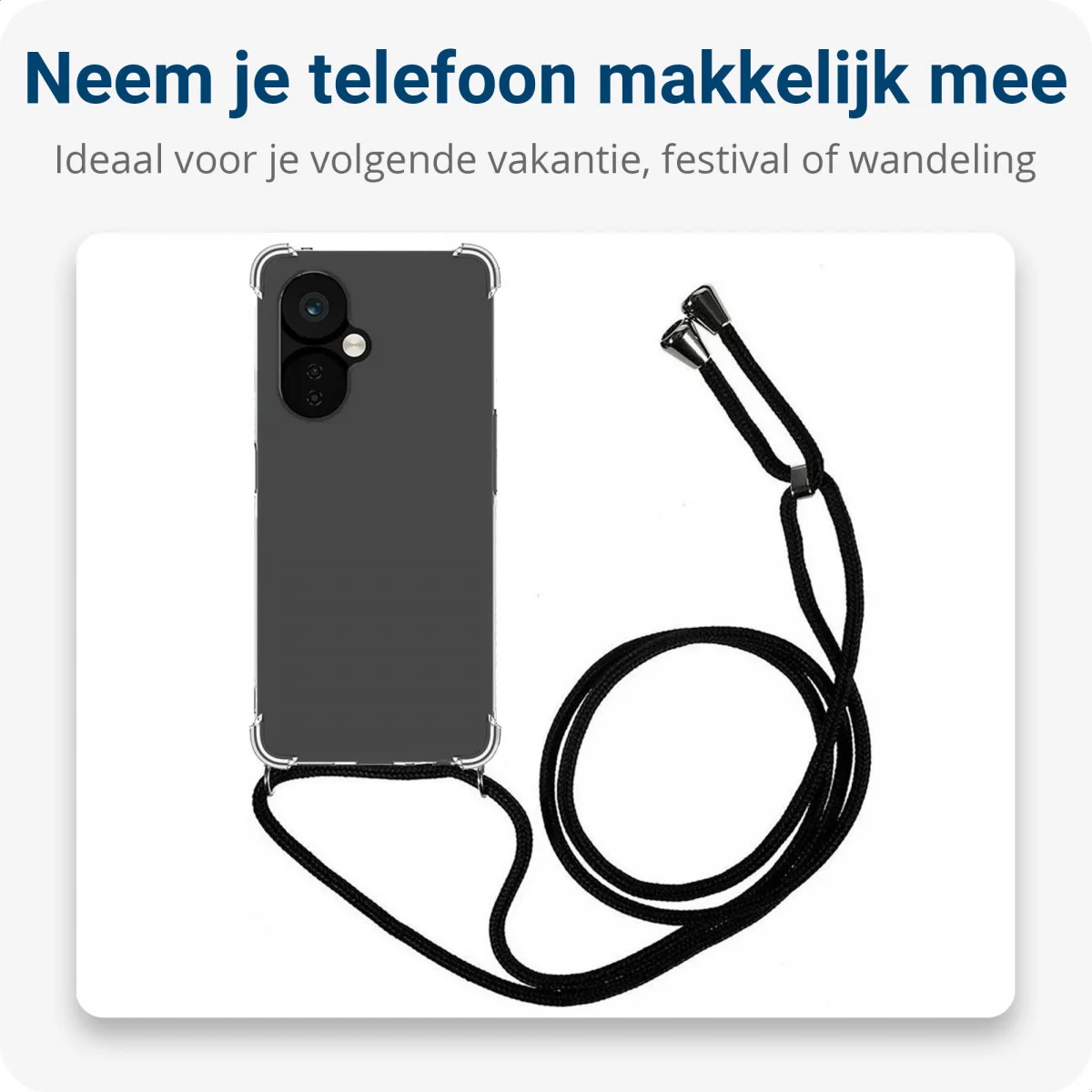 OnePlus Nord CE 3 Lite Hoesje met Koord Schokbestendig TPU Transparant afbeelding 3