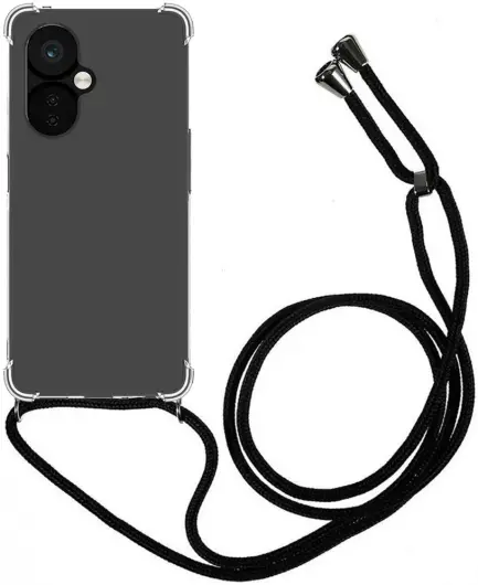 OnePlus Nord CE 3 Lite Hoesje met Koord Schokbestendig TPU Transparant afbeelding 1
