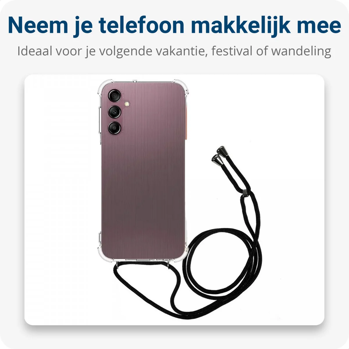 Samsung Galaxy A25 Hoesje met Koord Schokbestendig TPU Transparant afbeelding 3