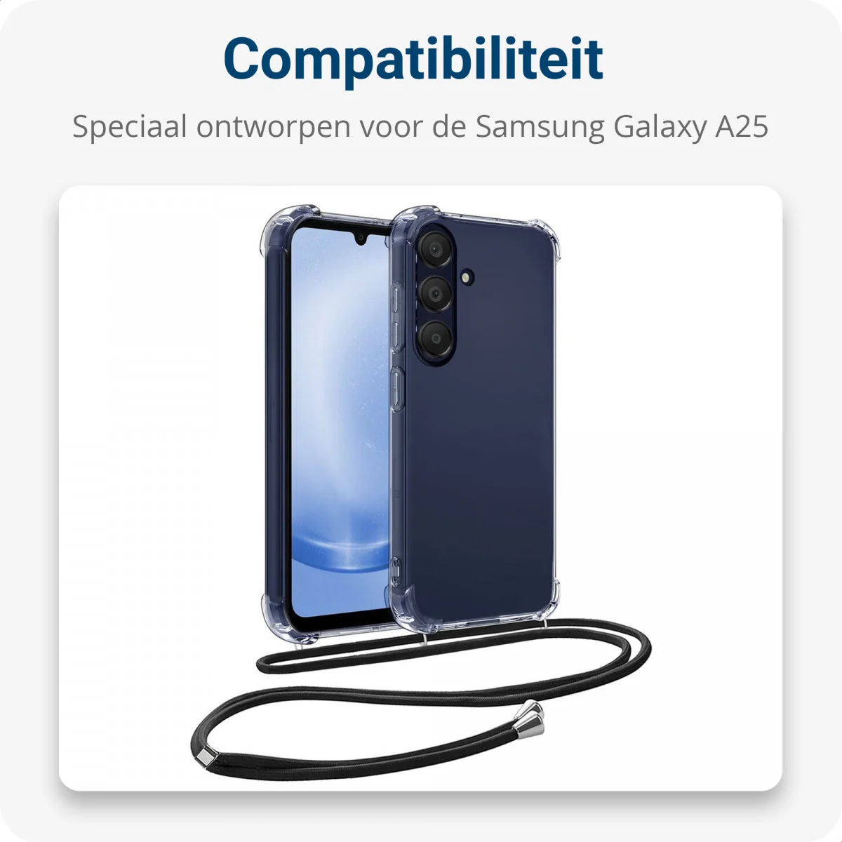 Samsung Galaxy A25 Hoesje met Koord Schokbestendig TPU Transparant afbeelding 4