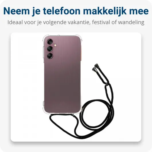 Samsung Galaxy A25 Hoesje met Koord Schokbestendig TPU Transparant afbeelding 3