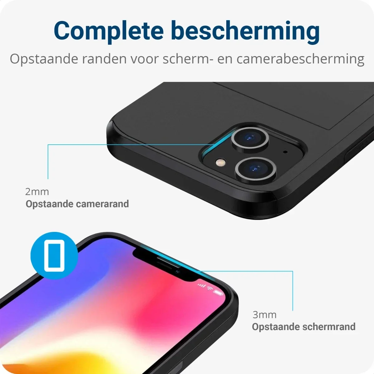 Samsung Galaxy S23 FE Hoesje met Kaarthouder Back Cover Zwart afbeelding 5