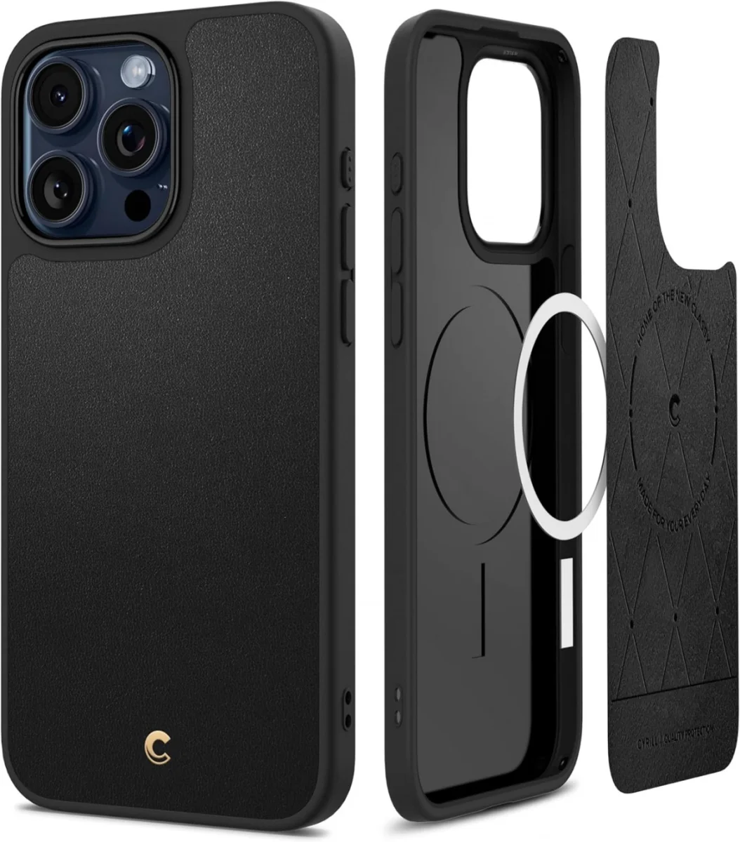 Spigen Cyrill Kajuk iPhone 15 Pro Hoesje MagSafe Back Cover Zwart afbeelding 1