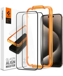 Spigen AlignMaster Apple iPhone 15 Pro Max Tempered Glass (2-Pack)