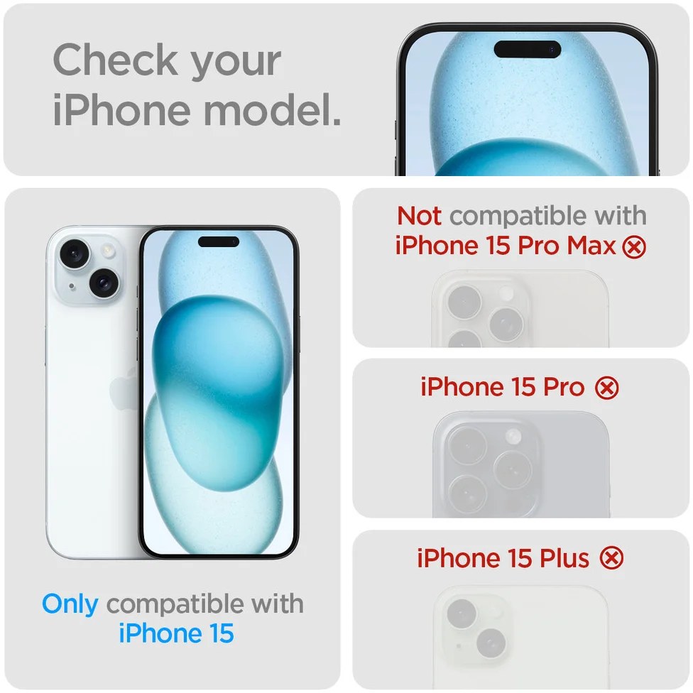 Spigen EZ Fit GLAS.tR Apple iPhone 15 Screen Protector Zwart (2-Pack) afbeelding 3