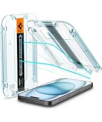 Spigen EZ Fit GLAS.tR Apple iPhone 15 Screen Protector Clear (2-Pack)