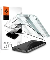 Spigen EZ Fit GLAS.tR iPhone 15 Pro Screen Protector Zwart (2-Pack)
