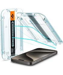 Spigen EZ Fit GLAS.tR iPhone 15 Pro Max Screen Protector Clear 2-Pack