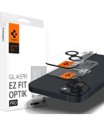 Spigen Optik Pro iPhone 15/15 Plus Camera Lens Protector Glas (2-Pack)