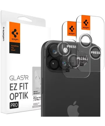 Spigen Optik iPhone 15 Pro/15 Pro Max Camera Protector Clear (2-Pack) Screen Protectors